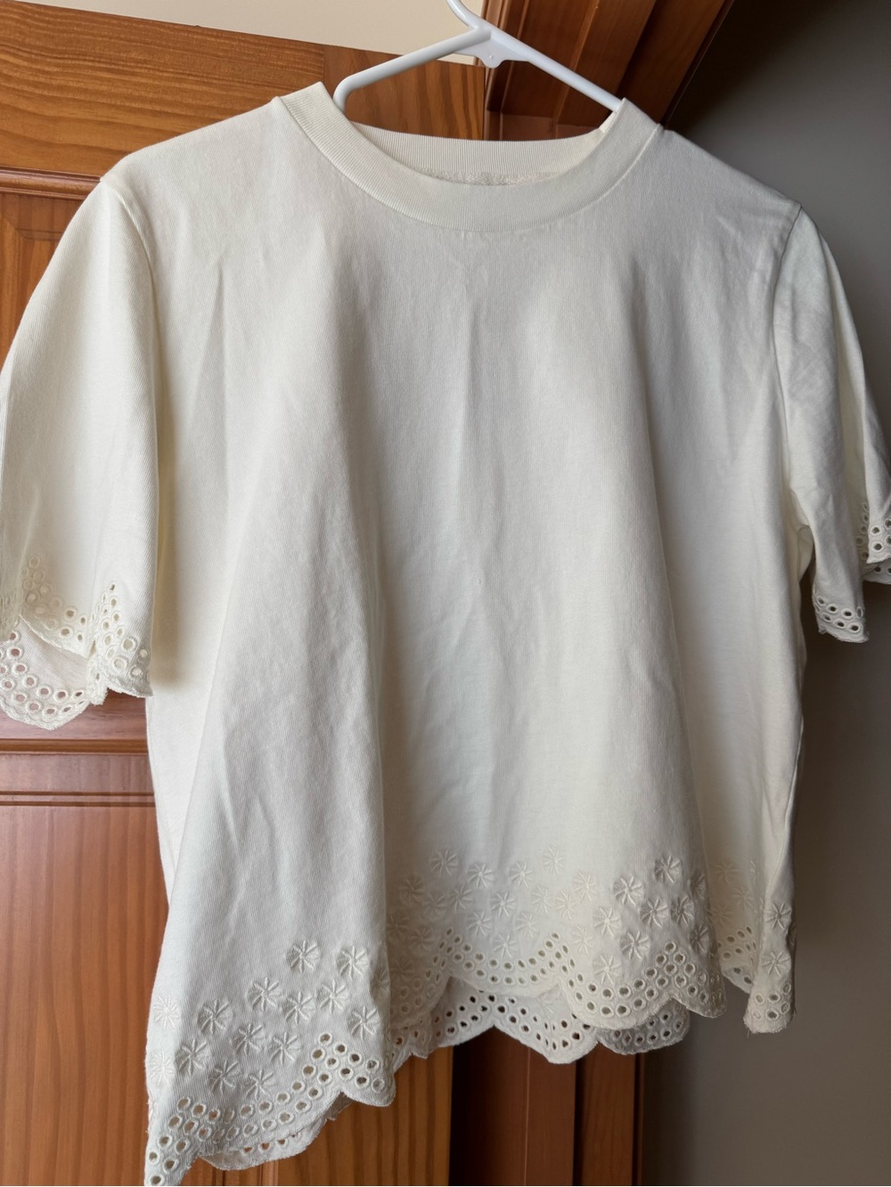 J. Crew premium weight relaxed scalloped t-shirt